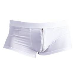 Orion Herren Pants - sexy Boxershorts mit Reißverschluss vorne, Unterwäsche für Männer, elastische Unterhose in weiß (M) von Orion