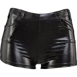 Orlob Fasching Damen Hot Pants metallic (Small, schwarz) von Orlob
