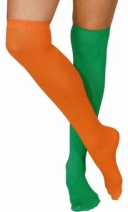 Überkniestrümpfe Pipi, 1 Paar, Größe:S,grün-orange, von Orlob