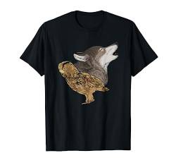 Wald Tier Tierliebhaber Raubtier Geschenk Eule Wolf T-Shirt von Ornithologen Tiermotiv Eule Kauz