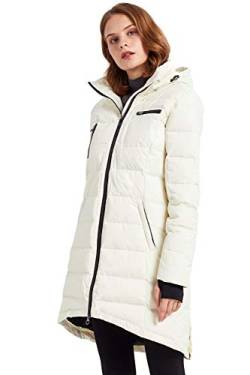 Orolay Damen Daunenmantel Winterjacke Langarm, Creme, XS von Orolay