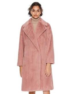 Orolay Damen Faux Fur Revers Coat Mittellanger Fuzzy Fleece Winter Sherpa Trenchcoat Pink L von Orolay