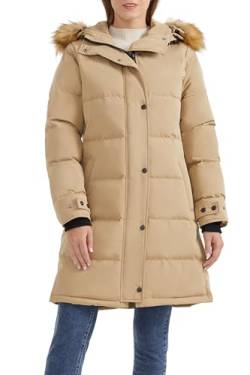 Orolay Damen Lsolierter Daunenmantel Winter Kapuzen-Steppjacke mit Kunstpelz Female Winterjacke Khaki S von Orolay