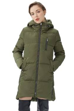 Orolay Damen Stilvolle Daunenmantel Winterjacke mit Kapuze Female Steppmantel Frauen Puffer Wintermantel Armeegrün M von Orolay