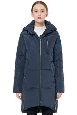 Orolay Damen Stilvolle Daunenmantel Winterjacke mit Kapuze Female Steppmantel Frauen Puffer Wintermantel Navy blau S von Orolay