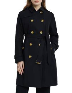 Orolay Damen Trenchcoat lang Klassisch Mantel Outfit Schwarz XS von Orolay