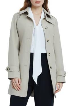 Orolay Damen Trenchcoat mit Gürtel Winddicht Klassischer Mantel Schmale Outdoor Jacken mit Breitem Revers Beige L von Orolay