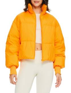 Orolay Damen Winter Pufferjacke Stehkragen Bubble Oversized Silhouette Kurzer Daunenmantel Orange S von Orolay