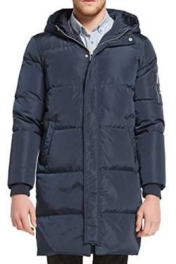 Orolay Herren Daunenjacke Warmer Wintermantel Mittellang Freizeit Hooded Steppmantel Marine M von Orolay