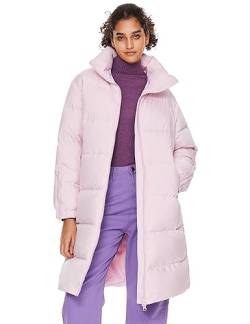 Orolay Lange Daunenjacke für Damen, Winter-Pufferjacke, Daunenmantel mit hohem Kragen und langärmeligem durchgehendem Reißverschluss Rosa Small von Orolay