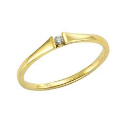 Orolino Damen Ring 585/- Gold Glänzend Brillant gelb 0,04ct. 067370095-1 von Orolino