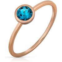 Orolino Fingerring 585 Gold Roségold Blautopas rund von Orolino