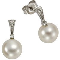 Orolino Paar Ohrstecker 585 Gold Perlen weiß + Brillanten 0,07ct. von Orolino