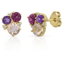 Orolino Paar Ohrstecker 585 Gold mit Amethyst Rosaquartz Brillant von Orolino