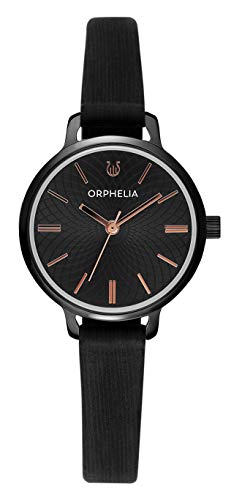 Orphelia Damen Analog Uhr Pixi mit Leder Armband Schwarz von Orphelia