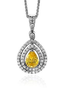 Orphelia Damen-Anhänger mit Kette 925 Silber rhodiniert Zirkonia Mehrfarbig Brillantschliff - ZH-7048 von Orphelia