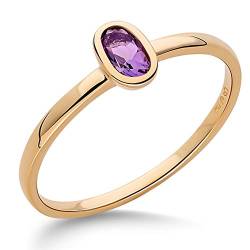 Orphelia Damen-Stapelring 18_k_(750) Gelbgold mit Oval Amethyst '- Ringgröße 54 RD-3926/AMS/54 von Orphelia