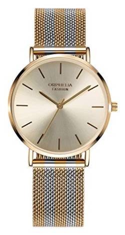 Orphelia Fashion Damen Analog Quartz Uhr Milano mit Mesh Edelstahl Armband Gold/Silber von Orphelia