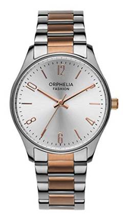 Orphelia Fashion Damen Analog Uhr Oxford mit Edelstahl Armband Silber/Rosegold von Orphelia