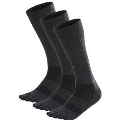 OrrinSports Zehensocken für Männer Frauen Coolmax Laufsocken 3 Paar Sportliche Crew Fünf Fingersocken (Größe Groß) von OrrinSports