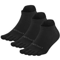 OrrinSports Zehensocken für Männer Frauen Coolmax Laufsocken 3 Paar Sportliche Viertel Fünf Fingersocken von OrrinSports