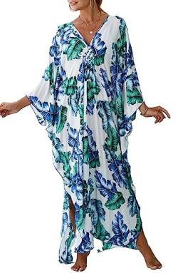 Orshoy Damen Kaftan Dresses Cover Up Plus Size Print Maxikleid Causal Kleid Maxi Kaftan Langes Kleid Sommer Lose Kurzarm Muster 6 von Orshoy