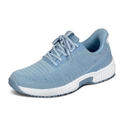 Orthofeet Hands-Free Orthopädischer Damen Slip-in Sneaker Blau Kita, Größe 38 Weit von Orthofeet