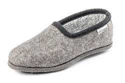 Orthopant Filzpantoffel Classic - Hausschuhe Pantoffel Herren Damen aus feinem Wollfilz, Grau mit schwarzer Borte, CL-101-47 von Orthopant