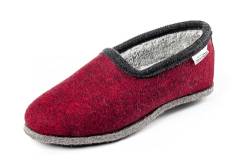 Orthopant Filzpantoffel Classic - Hausschuhe Pantoffel Herren Damen aus feinem Wollfilz, Rot mit schwarzer Borte, CL-301-38 von Orthopant