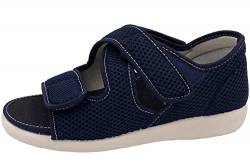 OrtoMed Klettschuhe Senioren Sandale Hausschuh Klettsandale, Blau-Mesh, EU 36 von OrtoMed