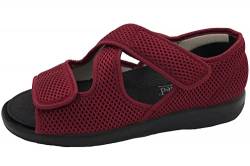 OrtoMed Klettschuhe Senioren Sandale Hausschuh Klettsandale, Rot-Mesh, EU 36 von OrtoMed