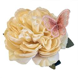 Haarspange mit großer Blume, einfacher Entenschnabel-Clip, Seitenclip, handgefertigt, große Blume, Haarspange für Frauen und Mädchen von Osdhezcn