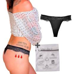 Oséclore [Sexy Perioden Unterwäsche aus Bio-Baumwolle] + Waschbeutel, Oeko Tex Ultra Absorbent Biological Menstruationshöschen Menstruationsunterwäsche Unterwäsche Damen Poppy M von Oséclore