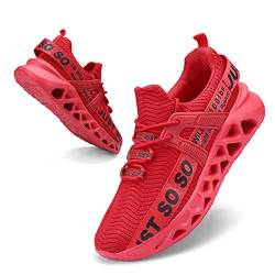 Osheoiso Damen Laufschuhe Sportschuhe Walking Athletic für Frauen Casual Slip Fashion Sports Outdoor-Schuhe Straßenlaufschuhe Rot 36 EU von Osheoiso