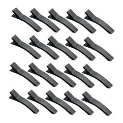 Oshhni 20 Stück Alligator-Haarspangen, Haarschleifen-Clips, schwarz, gezackte, verdickte Entenschnabel-Clips für DIY-Zubehör, Salon-Griffe, 3.5 cm von Oshhni