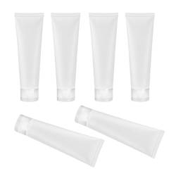 Oshhni 6 Stück leere Nachfüllflaschen für kosmetische Lotionsröhrchen, nachfüllbare transparente Kosmetikbehälter, Reise-Kulturflaschen, 20 ml Klappdeckel von Oshhni