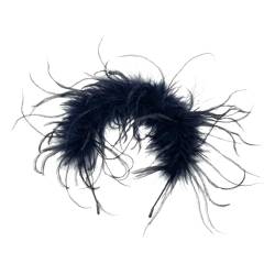 Oshhni Feder-Stirnband, Haarband, modisch für Damen, Feder-Kopfbedeckung, Kopfbedeckung für Karneval, Kostüm, Foto-Requisiten, Geburtstagsfeier, Schwarz von Oshhni