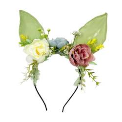 Oshhni Stirnband mit Osterhasenohren, Haarreifen, schöner Kopfschmuck, Kostümzubehör, Kopfbedeckung für Cosplay, Karneval, Geburtstag, Hochzeit, Grün von Oshhni