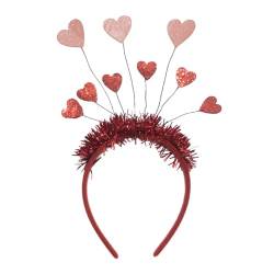 Oshhni Valentinstag-Herz-Stirnband, Herz-Kopfbedeckung, Valentinstagsgeschenke, Liebesreifen für Hochzeit, Party, Frauen und Mädchen, Rosa von Oshhni