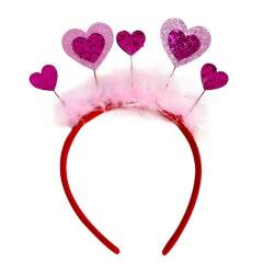 Oshhni Valentinstag-Herz-Stirnband für Damen, Haarschmuck für Erwachsene, Kinder, Photobooth-Requisiten für Jubiläums-Festival, Rosa von Oshhni