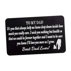 Oshhni Vatertagsgeschenk, Portemonnaie-Halter-Karte, gravierte Metall-Brieftaschen-Einsteckkarte für Papa für Vater, Typ B von Oshhni