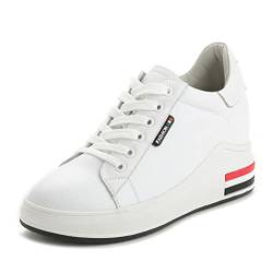 Ositree Damen Hohe Sneakers Versteckte Ferse Keilabsatz Sportschuhe Bequemes Gehen Atmungsaktive Wedge Athletic Freizeitschuhe Stilvolle High Gym Höhe Zunehmende Mode Plateau Turnschuhe von Ositree