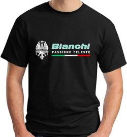 Bianchi Passione Celeste Bicycle Mens T-Shirt Black Size L von Otac