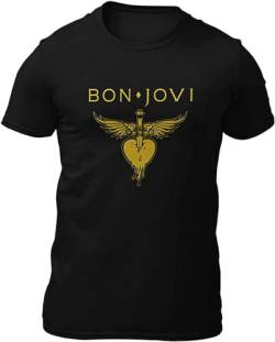 Bon x Jovi Gold Mens T-Shirt Unisex Black Casual Tees Size XL von Otac