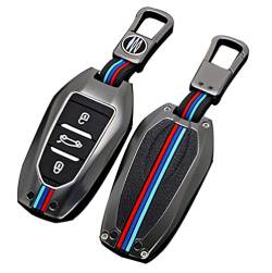 Otai Autoschlüssel Etui aus Zinklegierung Abdeckung Kompatibel mit Peugeot 308 408 508 Citroen C4 C4L C6 Intelligente Schlüsselhülle (Matt) von Otai