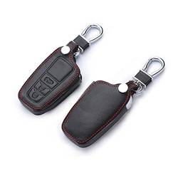 Otai Leder Auto Smart Key Protector Case Cover Schlüsseltasche Schlüsselbund für Toyota Camry Corolla Crown RAV4 (3 Tasten) von Otai