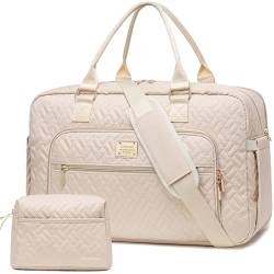 Otevan Sporttasche für Damen, Reisetasche für Damen, Wochenendtasche, Übernachtungstasche mit Nasstasche, Handgepäck für Flugzeuge mit Kulturbeutel, Beige, Reisetasche für Damen und Herren, von Otevan