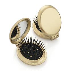 Metallic Gold Oval Folding Brush & Compact Mirror von Other