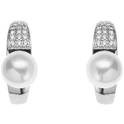 Damen Ohrringe von Ottaviani Ohrringe rhodiniert mit Zirkonia und Perlen Farbe weiß Die Maße sind Länge 1.2 Breite 0.7 Brisurverschluss Die Referenz lautet 500963O von Ottaviani