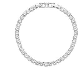 Ottaviani Damen-Armband rhodiniert mit weißen Zirkoniasteinen. Die Maße sind Länge 19,5 + Ext 1,5 Breite 0,5 cm. Die Referenz lautet 500961B, Sterling-Silber von Ottaviani